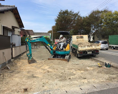 弊社駐車場造成工事写真